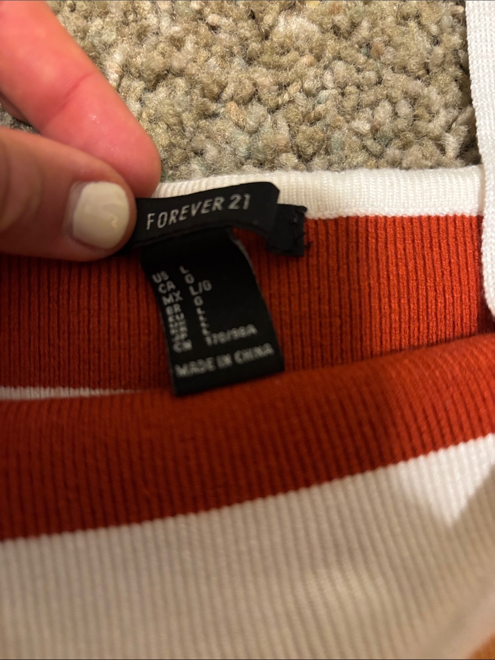 Forever 21 Striped Knit Tank Top — White with Red, Orange, Brown & Blue Stripes - Picture 2 of 3